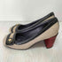 トリーバーチ TORY BURCH エナメル×リネン ヒール パンプス レディース US:6.5