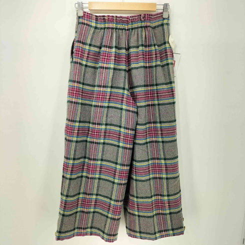 アズノゥアズドゥバズ as know as de base タック タータンチェック ウール ワイドパンツ レディース
