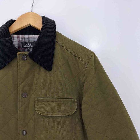アーペーセー A.P.C. 襟コーデュロイ切替 キルティング ハンティング ジャケット メンズ import:S