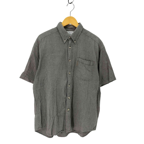 コロンビア Columbia チェック 半袖ボタンダウンシャツ メンズ import:L