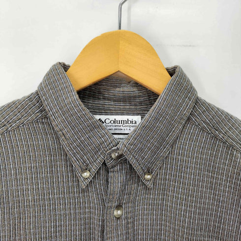 コロンビア Columbia チェック 半袖ボタンダウンシャツ メンズ import:L