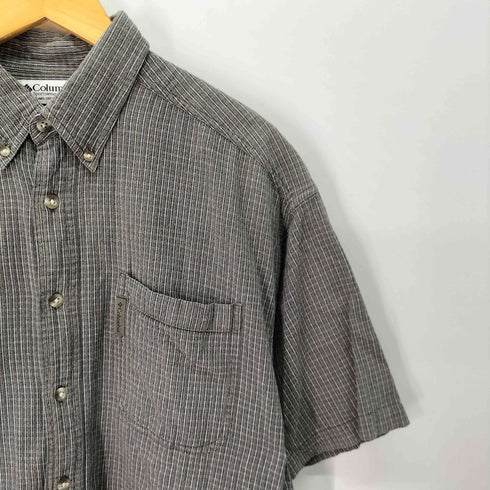 コロンビア Columbia チェック 半袖ボタンダウンシャツ メンズ import:L