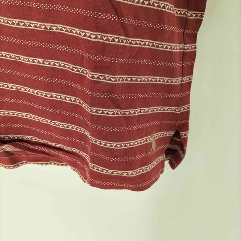 ポロバイラルフローレン Polo by RALPH LAUREN USA製 緑タグ 裾ポニー ネイティブ ボーダー コットン Tシャツ メンズ import:L