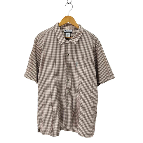 コロンビア Columbia チェック コットン半袖シャツ メンズ import:XL