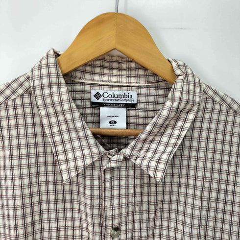 コロンビア Columbia チェック コットン半袖シャツ メンズ import:XL