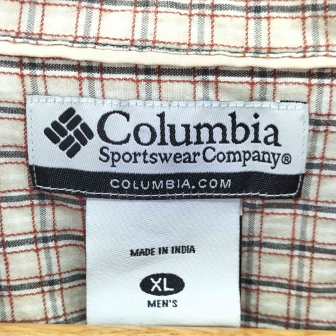 コロンビア Columbia チェック コットン半袖シャツ メンズ import:XL