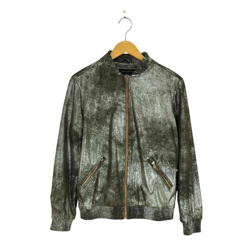 ザラ ZARA メタリック ブルゾン レディース import:S