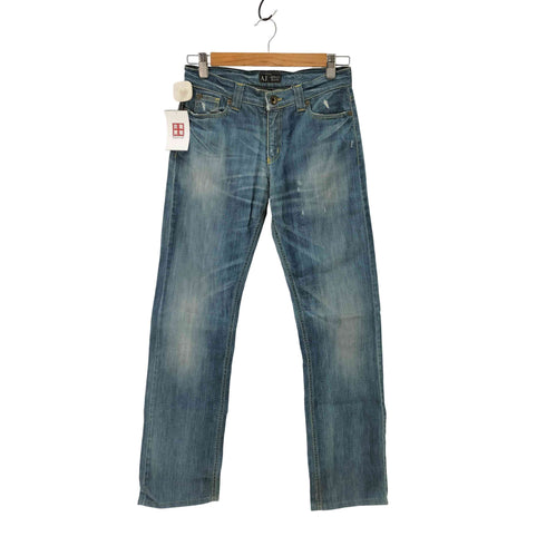 アルマーニジーンズ ARMANI JEANS INDIGO 006 SERIES NO ダメージストレートデニム レディース 26