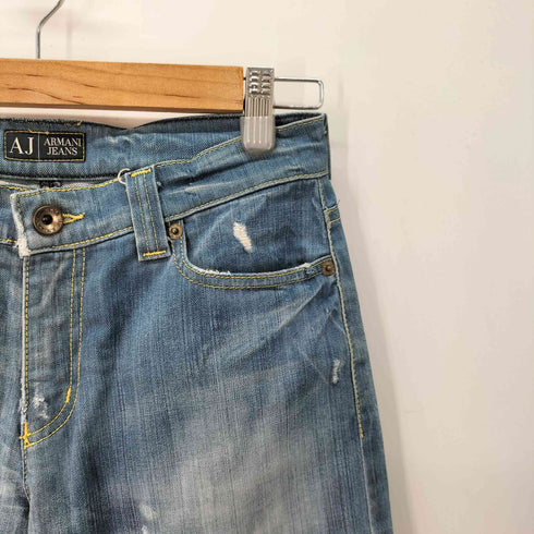 アルマーニジーンズ ARMANI JEANS INDIGO 006 SERIES NO ダメージストレートデニム レディース 26