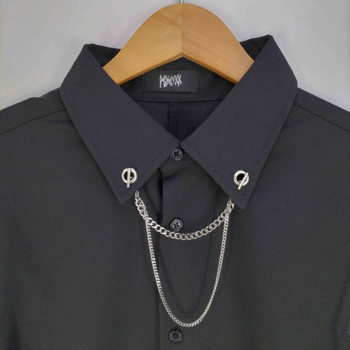 チック THICC ショルダー ジップ ギミック ポリエステル L/S シャツ 韓国 メンズ FREE