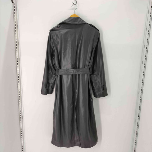 ザラ ZARA フェイクレザー トレンチコート レディース import:S