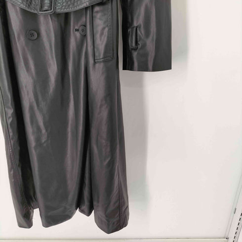 ザラ ZARA フェイクレザー トレンチコート レディース import:S