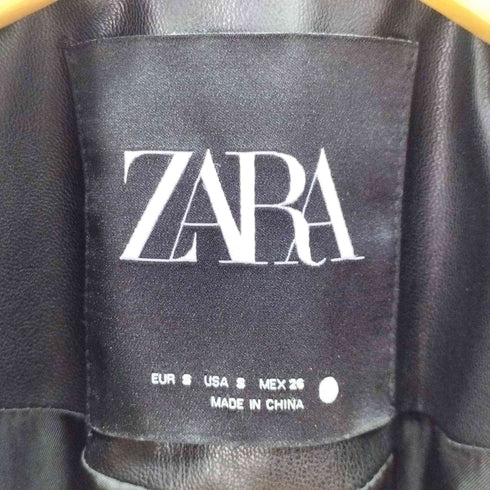 ザラ ZARA フェイクレザー トレンチコート レディース import:S