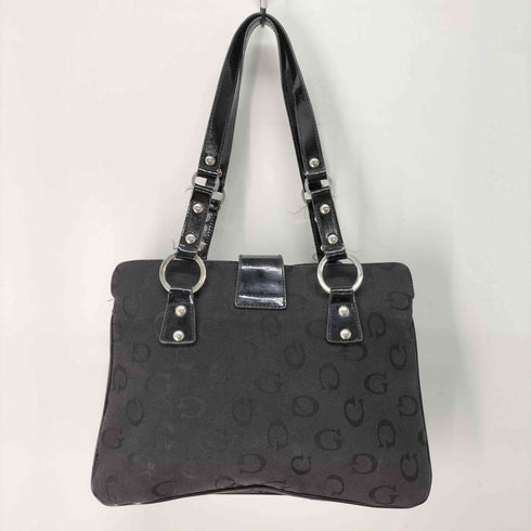 ゲス GUESS Y2K エナメル×キャンバス コンビ ショルダーバッグ レディース