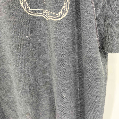 60~70S NYPD ニューヨーク市警察 バッジモチーフプリント ナス紺 ラグラン クルーネック ショートスリーブスウェット 半スウェ メンズ