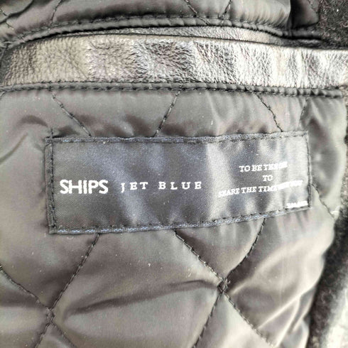 シップスジェットブルー SHIPS JET BLUE MELTON STADIUM HOOD メンズ