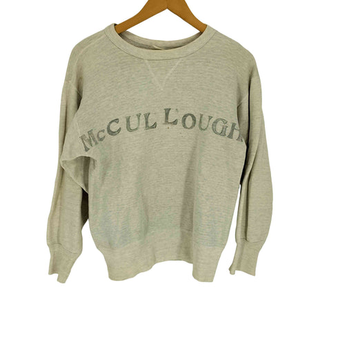 50~60S McCULLOUGH 前Vガゼット プリント クルーネックスウェット メンズ