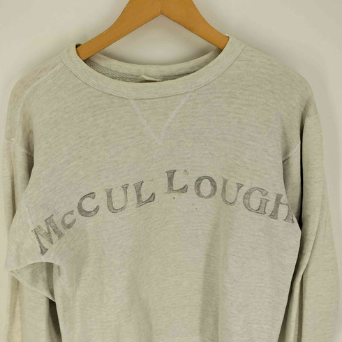 50~60S McCULLOUGH 前Vガゼット プリント クルーネックスウェット メンズ