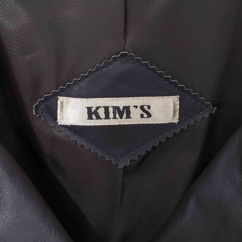 KIM’S 羊革 ラムレザー ベルテッド チェスターコート レディース