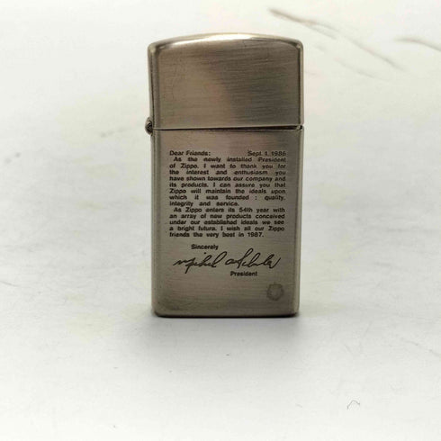 ジッポ ZIPPO USA製 新社長就任記念 メッセージ刻印 オイルライター メンズ