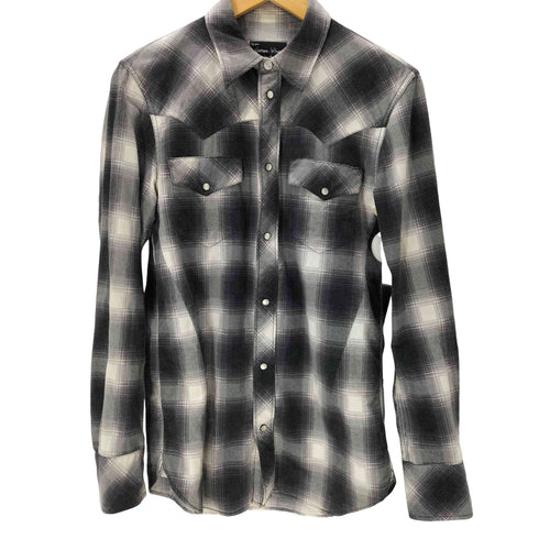 N NUMBER 00S 07AW LOVE GOD MURDER 宮下期 L/S オンブレチェック ウエスタン プリントネル シャツ archive アーカイブ メンズ JPN:2