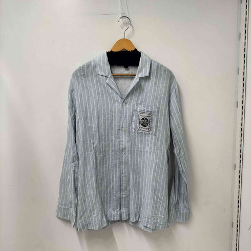 レスベンジャミンズ LES BENJAMINS ストライプ柄 イラストロゴ刺繍 長袖シャツ ストライプ柄 イージーパンツ セットアップ メンズ S