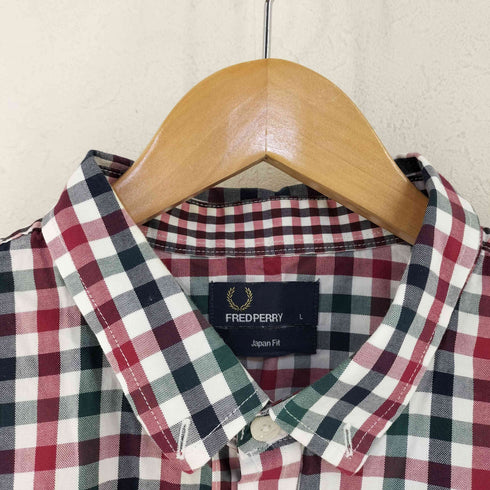 フレッドペリー FRED PERRY Japan Fit BD チェックシャツ S/S メンズ import:L