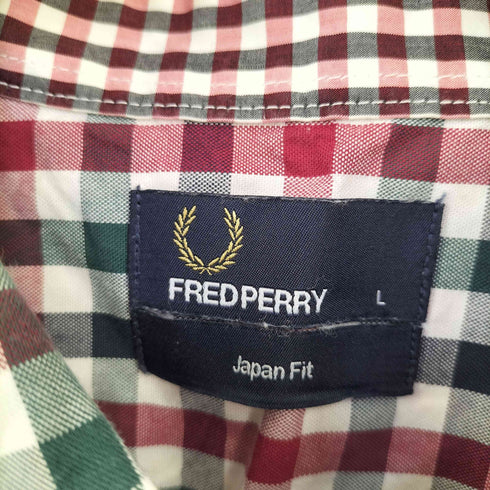 フレッドペリー FRED PERRY Japan Fit BD チェックシャツ S/S メンズ import:L