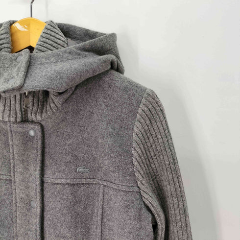 ラコステ LACOSTE 裏地キルティング 袖ニット ウールブルゾン レディース US:40