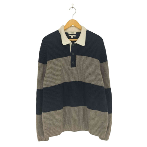 コス COS RELAXED LONG-SLEEVED RUGBY POLO SHIRT メンズ XL