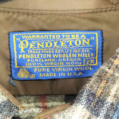 ペンドルトン PENDLETON 70S MADE IN USA ウール ネルシャツ メンズ 2X