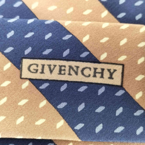 ジバンシィ GIVENCHY 総柄 ストライプ シルク100% ネクタイ メンズ