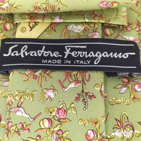 サルヴァトーレフェラガモ Salvatore Ferragamo シルク100% 総柄 ネクタイ メンズ