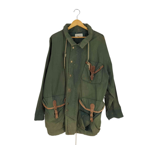 バナナリパブリック BANANA REPUBLIC 80S SAFARI&TRAVEL ゴム引きコットン レザー フィールドジャケット メンズ import:L