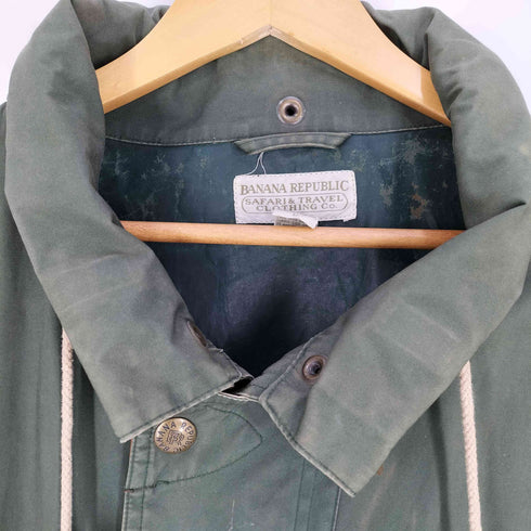 バナナリパブリック BANANA REPUBLIC 80S SAFARI&TRAVEL ゴム引きコットン レザー フィールドジャケット メンズ import:L