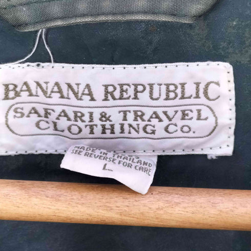 バナナリパブリック BANANA REPUBLIC 80S SAFARI&TRAVEL ゴム引きコットン レザー フィールドジャケット メンズ import:L