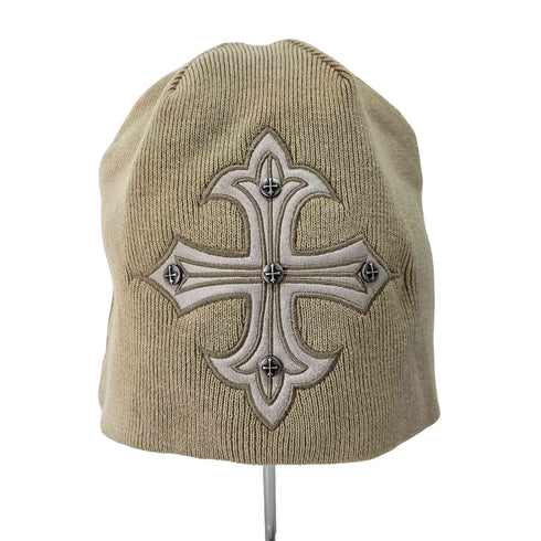 サプライヤー SUPPLIER Studs Cross Leather Patch Beanie メンズ