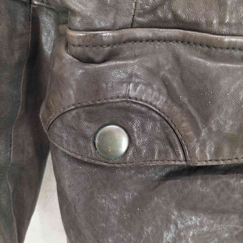 YHKIM lamb leather ラムレザー シングルライダースジャケット レディース import:L
