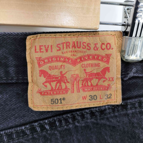 リーバイス Levis 501 ブラック ボタンフライ デニムパンツ メンズ 30X32