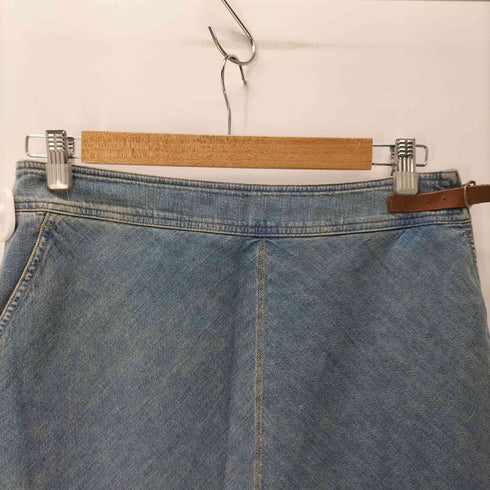 ローレンジーンズカンパニー LAUREN JEANS COMPANY 90-00S 旧タグ サイドレザー ベルト デニム ロング スカート レディース 8P
