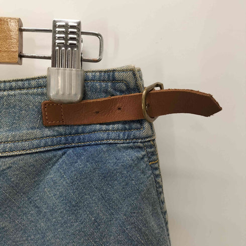 ローレンジーンズカンパニー LAUREN JEANS COMPANY 90-00S 旧タグ サイドレザー ベルト デニム ロング スカート レディース 8P
