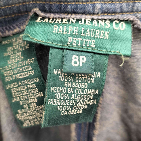 ローレンジーンズカンパニー LAUREN JEANS COMPANY 90-00S 旧タグ サイドレザー ベルト デニム ロング スカート レディース 8P