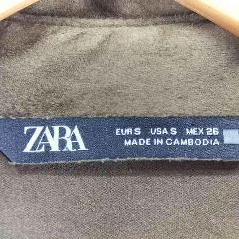 ザラ ZARA ベルト付き 2ポケット ベロアシャツワンピース レディース import:S