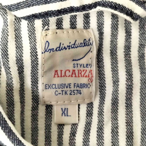 アルカルザ ALCARZA 刺繍デザインストライプL/S シャツ メンズ JPN:XL