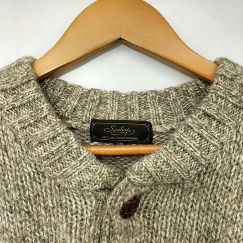 シーホップ seahop ウール ヘンリーネック くるみボタン プルオーバー ニット セーター メンズ JPN:M