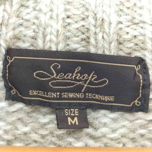 シーホップ seahop ウール ヘンリーネック くるみボタン プルオーバー ニット セーター メンズ JPN:M