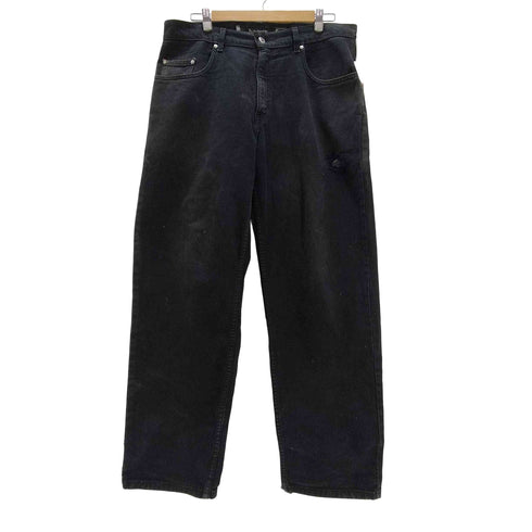 リーバイス Levis 90-00S USA製 ボタン裏977 刻印 silverTab baggy シルバータブ バギー 後染め ブラック デニム パンツ 極太 メンズ W34L32