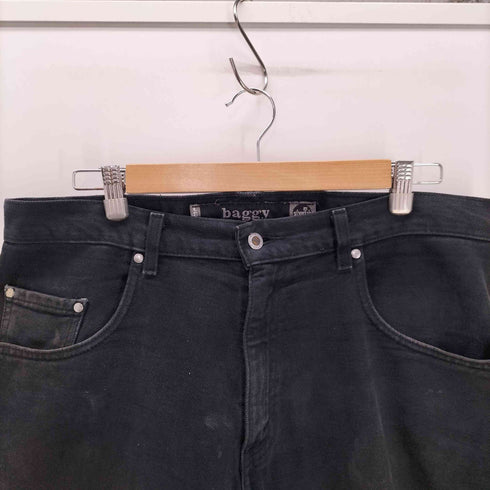リーバイス Levis 90-00S USA製 ボタン裏977 刻印 silverTab baggy シルバータブ バギー 後染め ブラック デニム パンツ 極太 メンズ W34L32