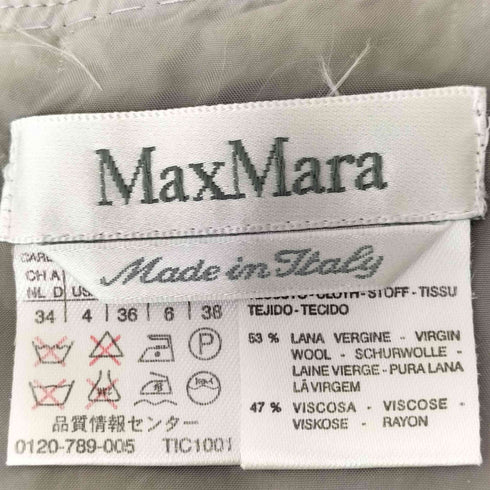 マックスマーラ MAX MARA イタリア製 ノースリーブウールワンピース レディース 36