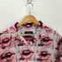 ディスイズネバーザット thisisneverthat 23SS TNT Lips Rayon Shirt リップス キスマーク プリント 総柄 S/S レーヨン オープンカラー シャツ カットオフ リメイク メンズ import:XL